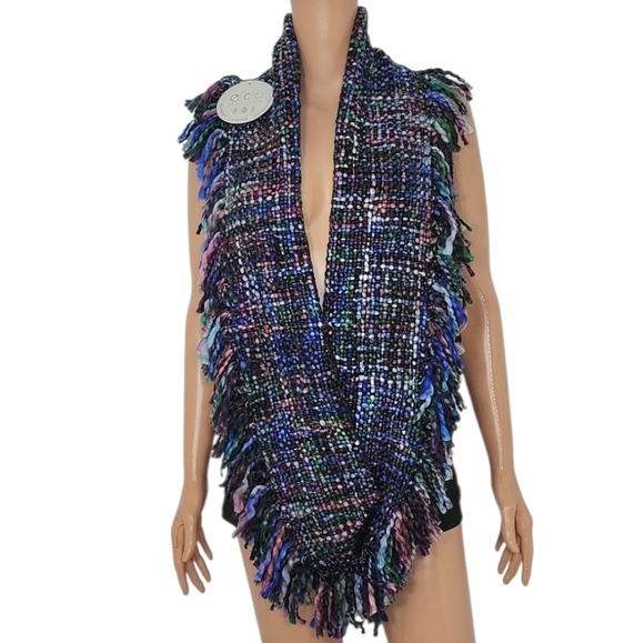 ECO BY RISING TIDE SCARF ARTISAN HAND WOVEN KNIT MULTICOLOR NWT - Picture 2 of 10